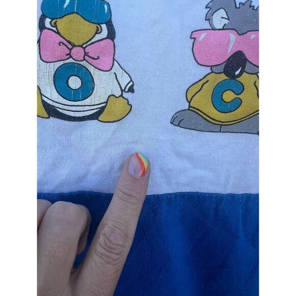 The Zoo Crew 86' Women's crop T-Shirt Animals Graphic Print Blue Size LARGE - Picture 9 of 11